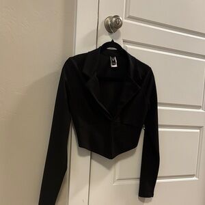 Black Windsor Cropped Blazer Jacket - Elegant Evening Layer